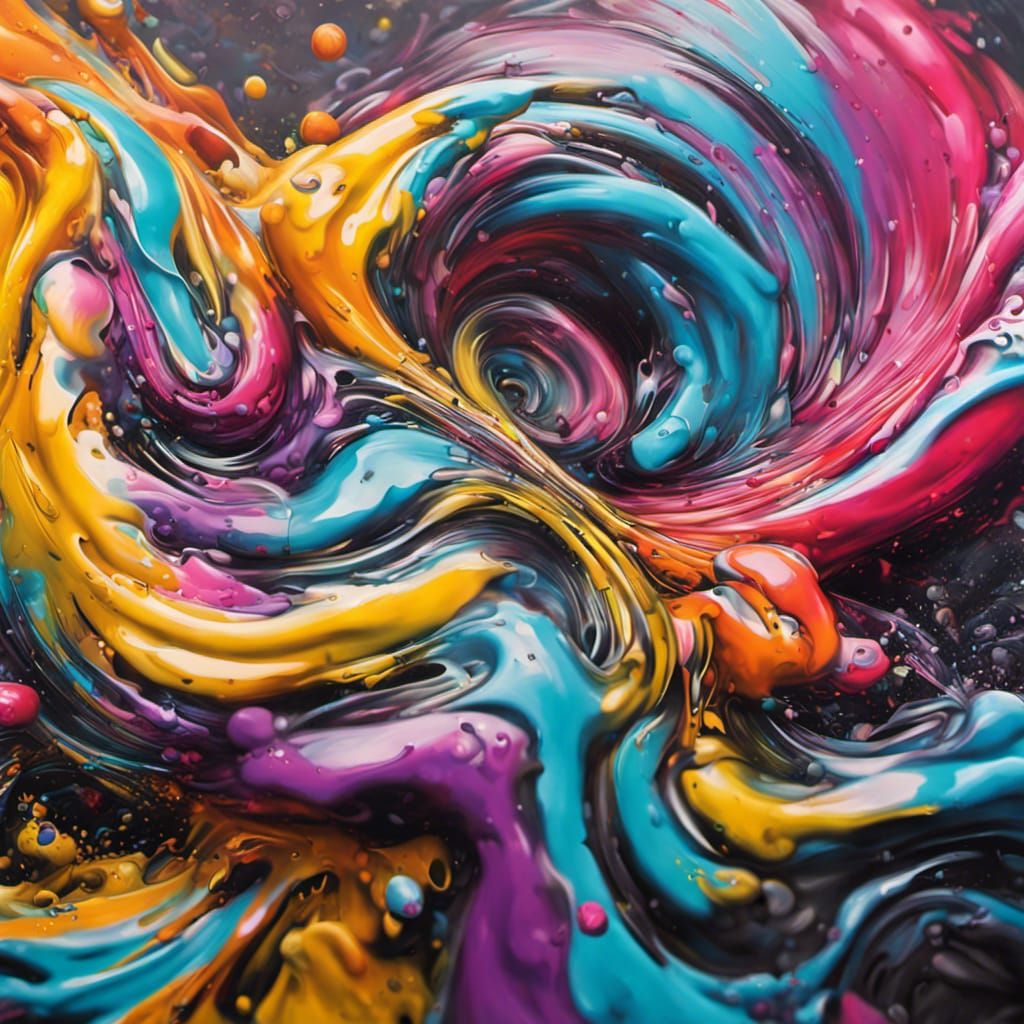 Colorful Swirl Graffiti Art in Splash Style
