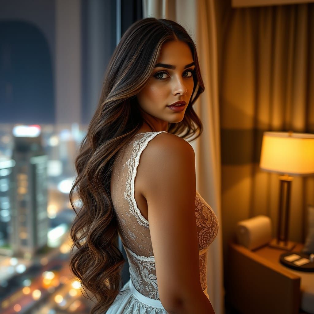 Elegant Woman in Upscale Setting, Captured in Sophisticated ...