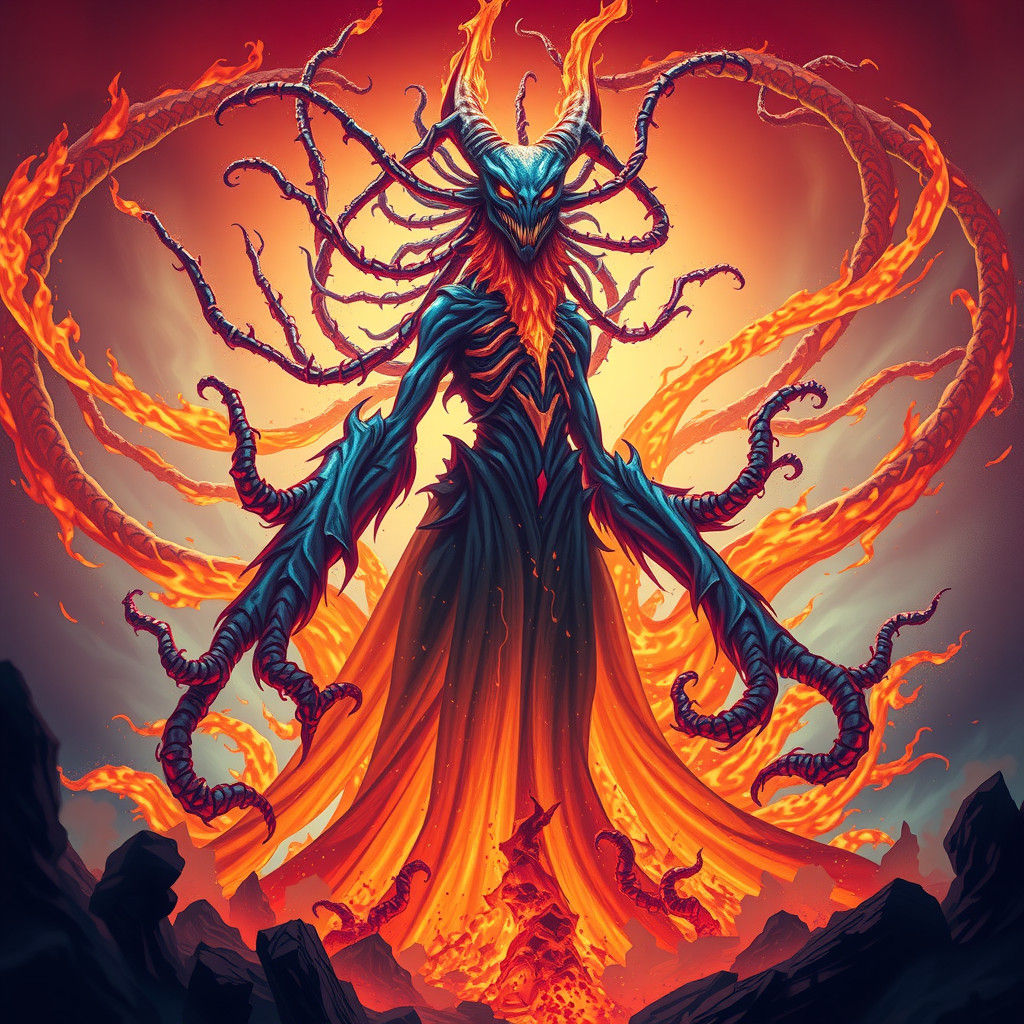 Majestic Fire Atronach in Grain Shaded Gradient Maps