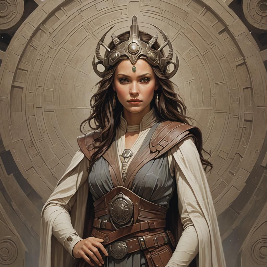 Divine Guardian of the Jedi Order in Epic Battle Attire