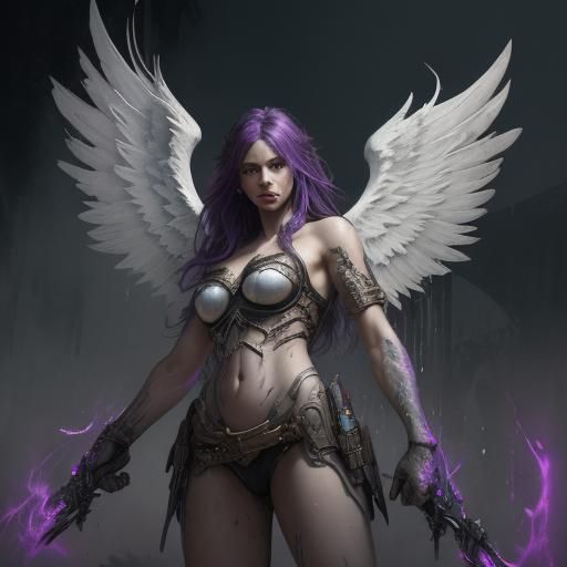 Angelic Guardian in Watercolour Graffiti Style