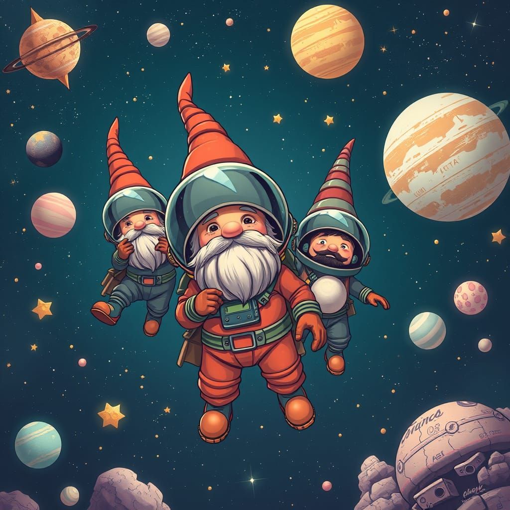 Gnomes in Futuristic Cosmic Fantasy