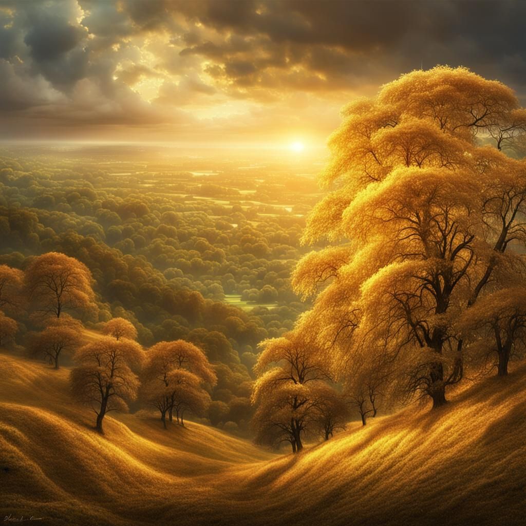 Mystical Faerie Forest at Sunset: Digital Matte Painting