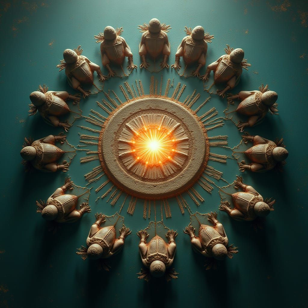 Spiritual Ancestors Radiating in Circular Formation