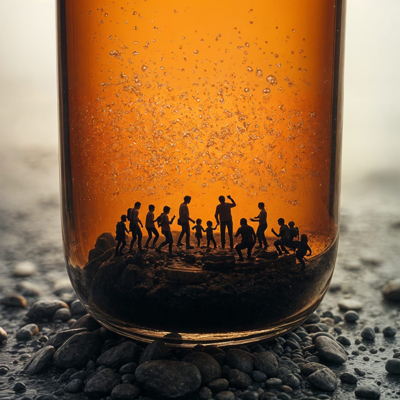 Tiny People in a Bottle: Realistic AI Art
