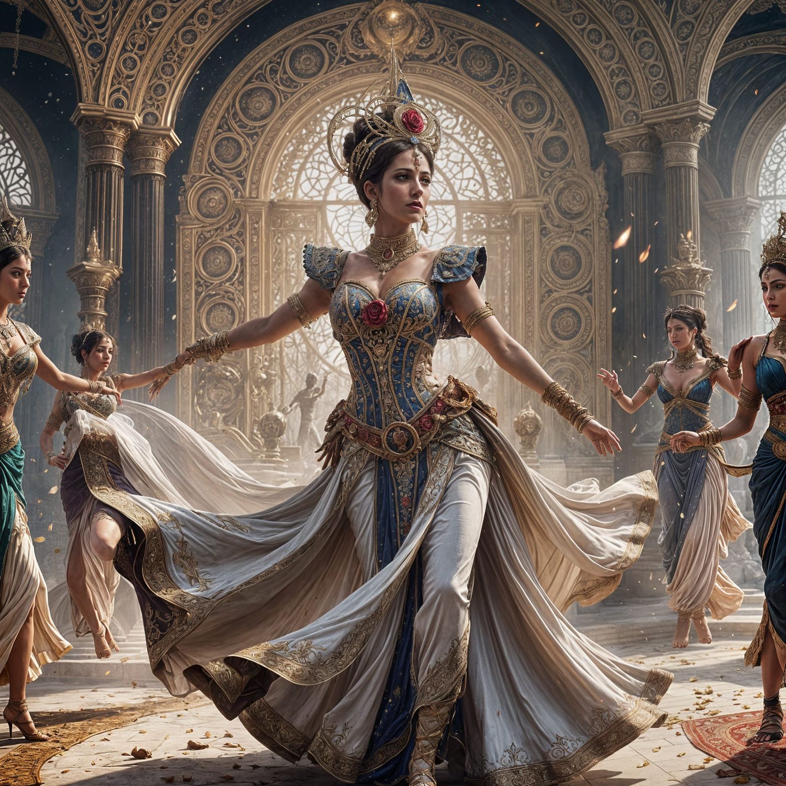 Mata Hari Dances: Detailed Fantasy Concept Art