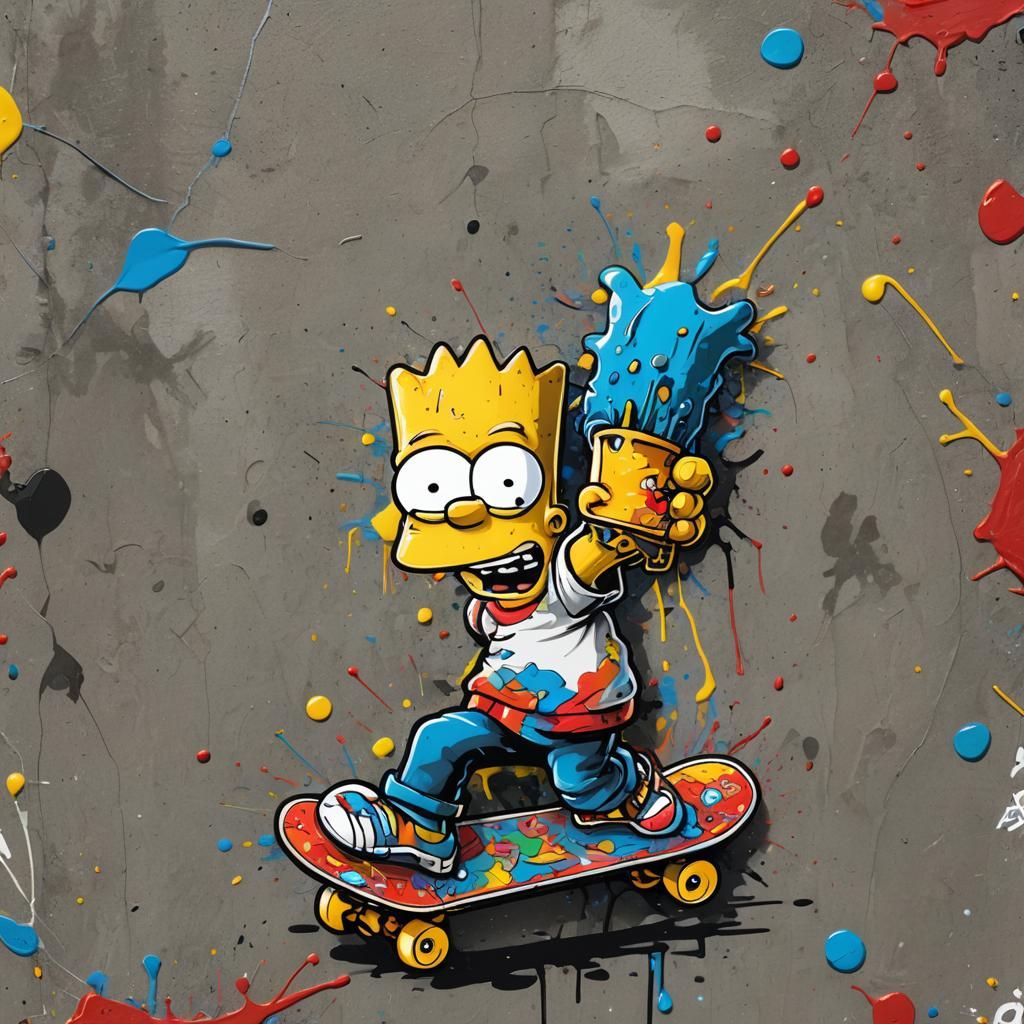 Bart Simpson Graffiti Art in Street Style