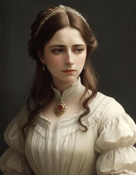 Edwardian Lady Portrait in Classical Oil Style