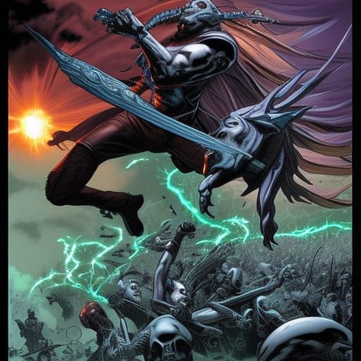 Epic Battle: Sojourn vs. Reaper in Comic Book Art