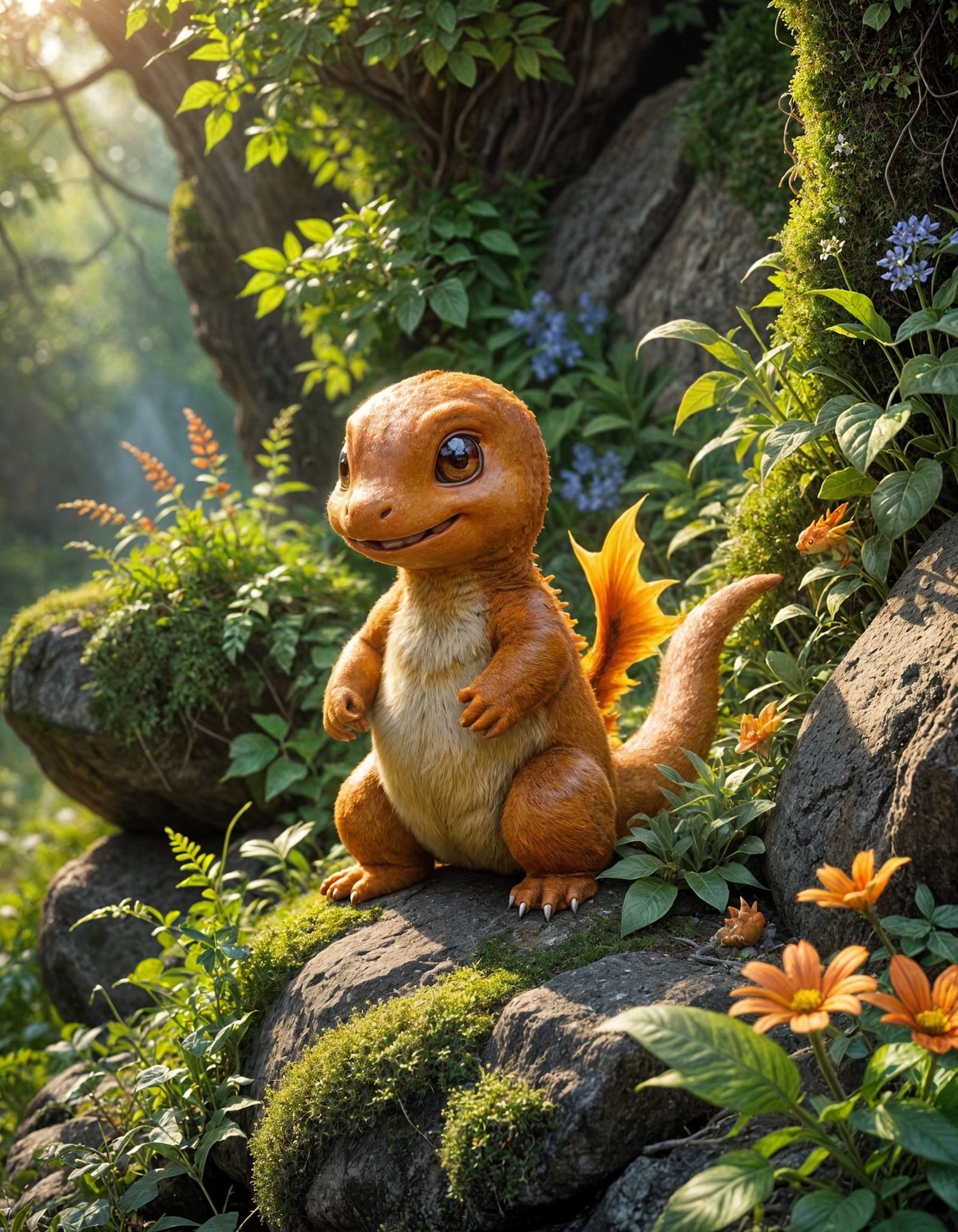 Cuddly Charmander in a Sun-Kissed Field