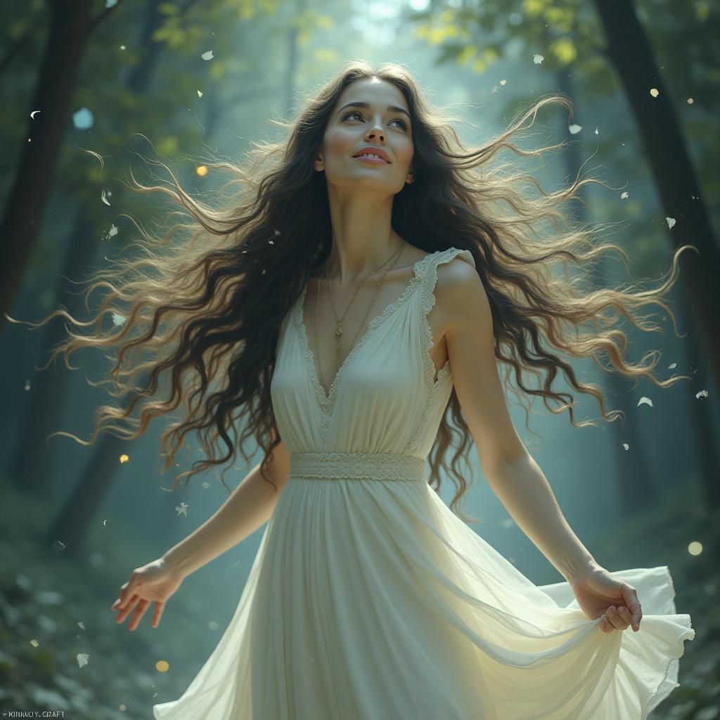 Woman as Girl, Mother, Witch in Dreamlike Aura