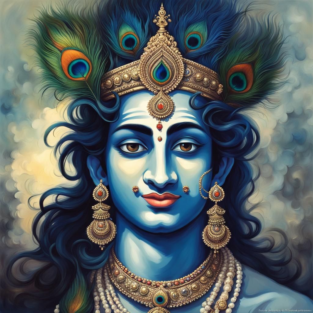Radiant Image of Hindu Deity Lord Krishna
