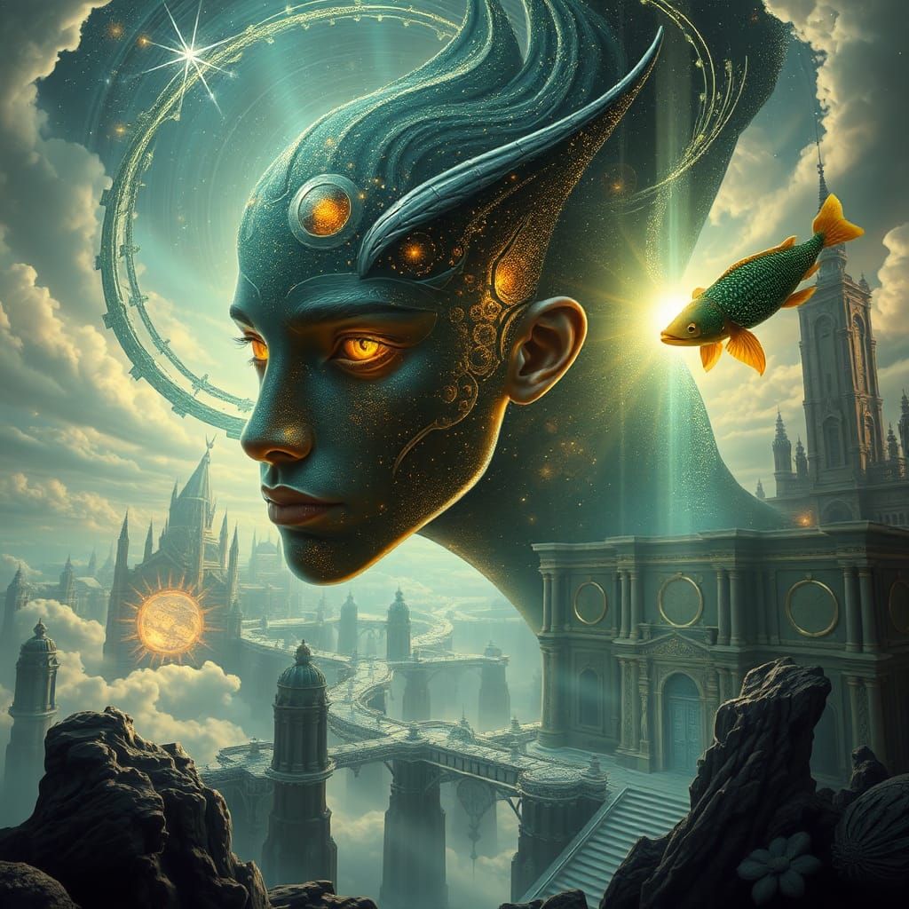 Star-Grazing Deity in Dreamlike Realm