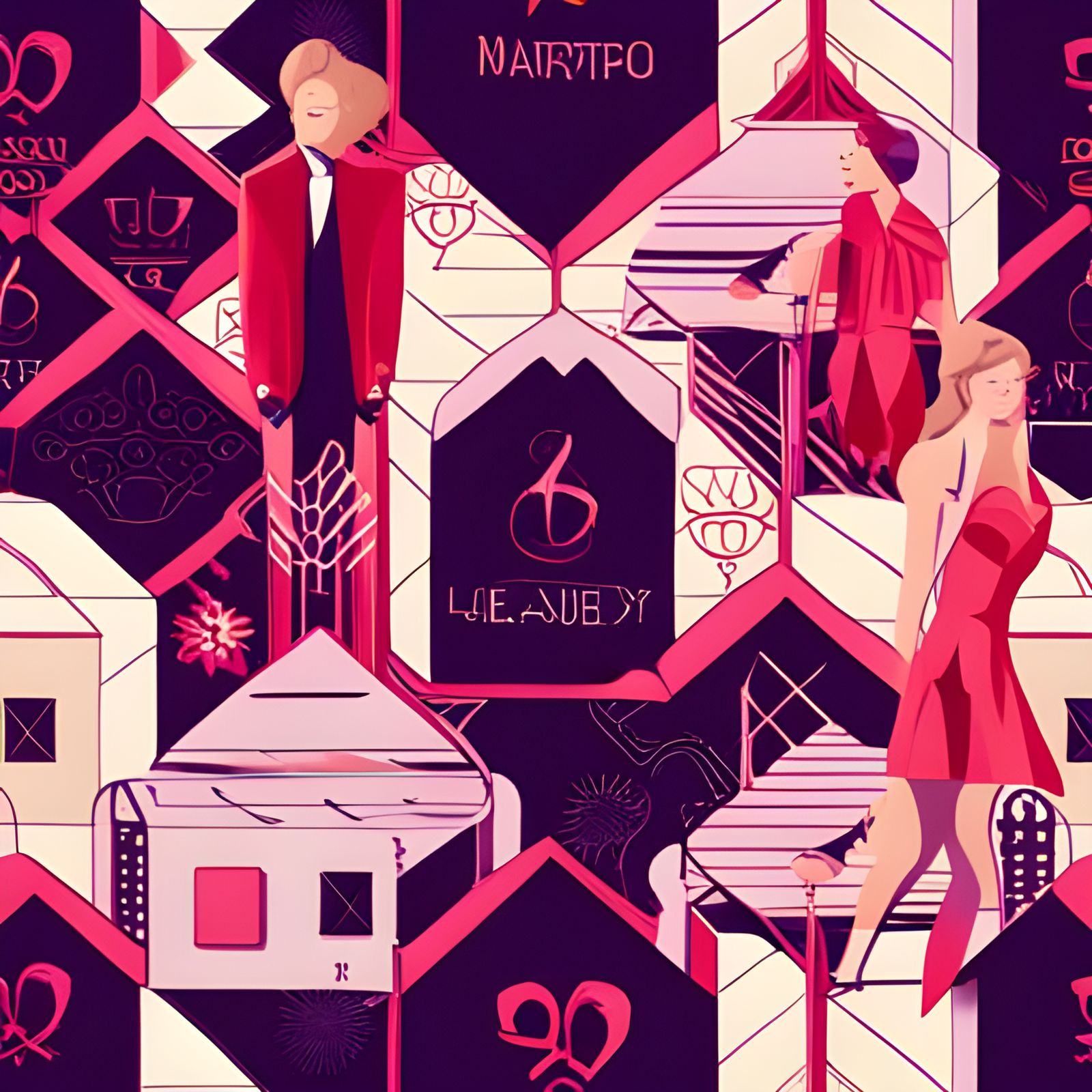 Luxury Symbols Seamless Pattern in Pop Art Style