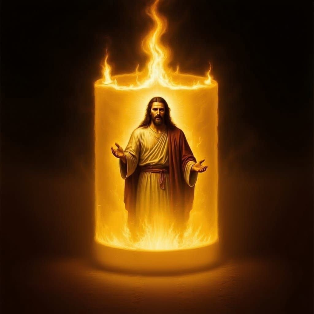 Jesus Speaking Within a Candle Flame