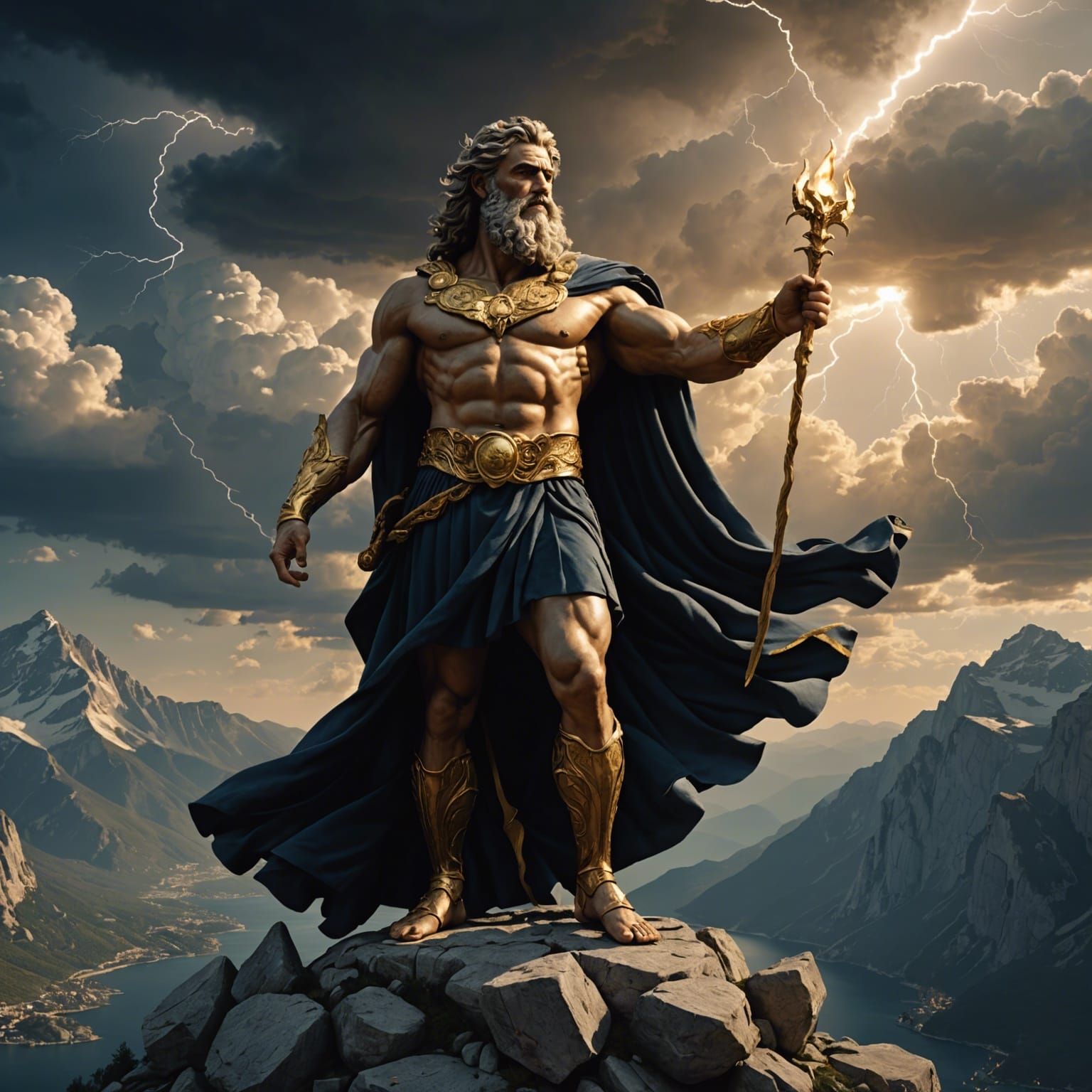 Zeus on Mount Olympus: Digital Art