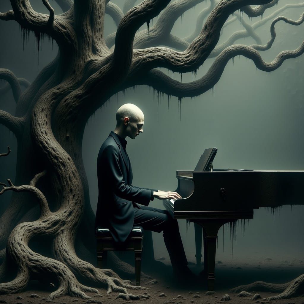 Ethereal Musician Conjures Dark Presence in Cinematic Keyfra...