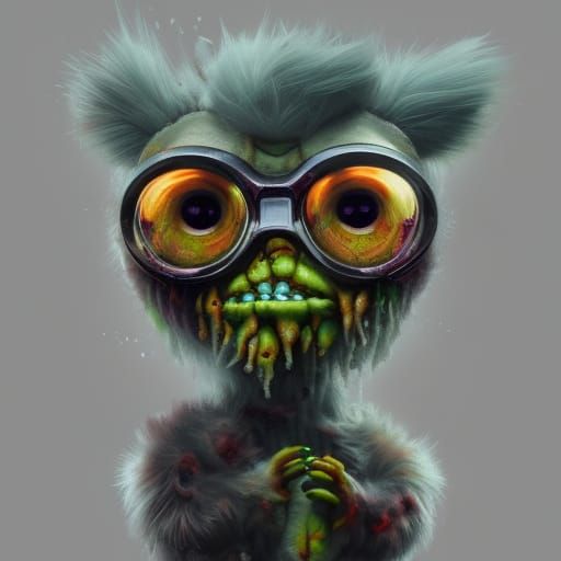 Hyperdetailed Zombie Furby Portrait