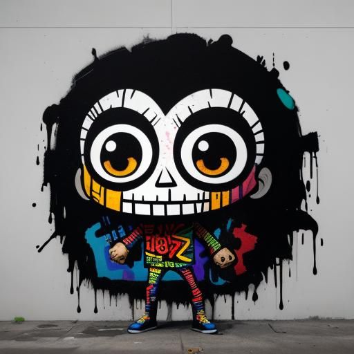 Street Artist in Alleyway: Vibrant Oil Gouache Style