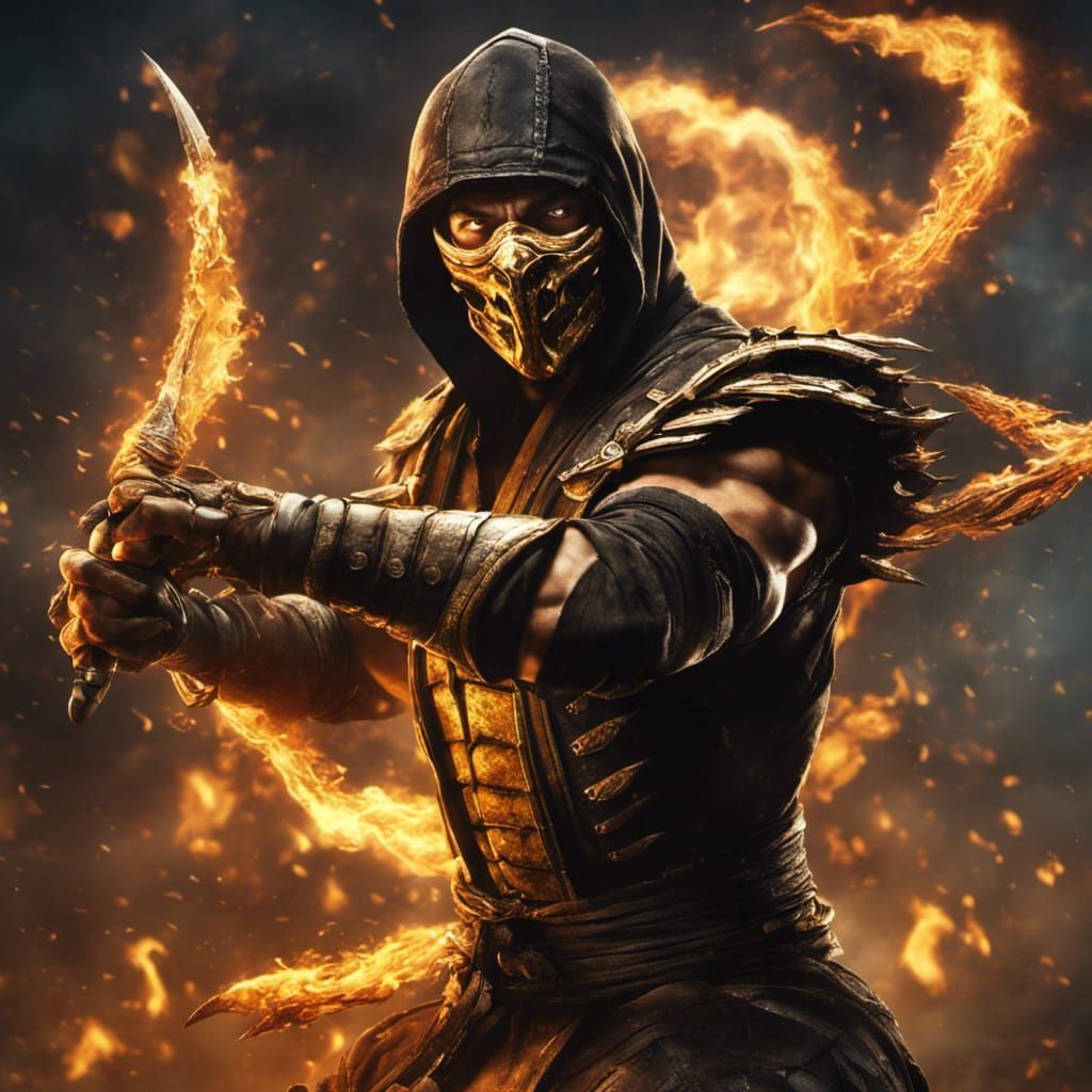Scorpion's Fiery Kunai Attack