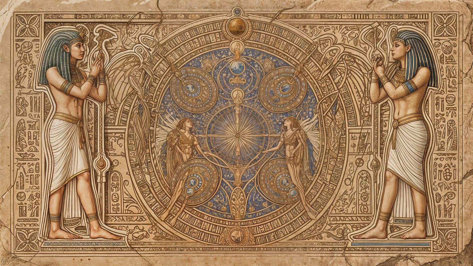 Mystic Egypt Sandstone Psychedelic Illustration