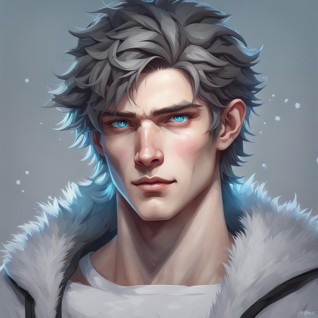 Hyperdetailed Portrait of Teen with White Hair