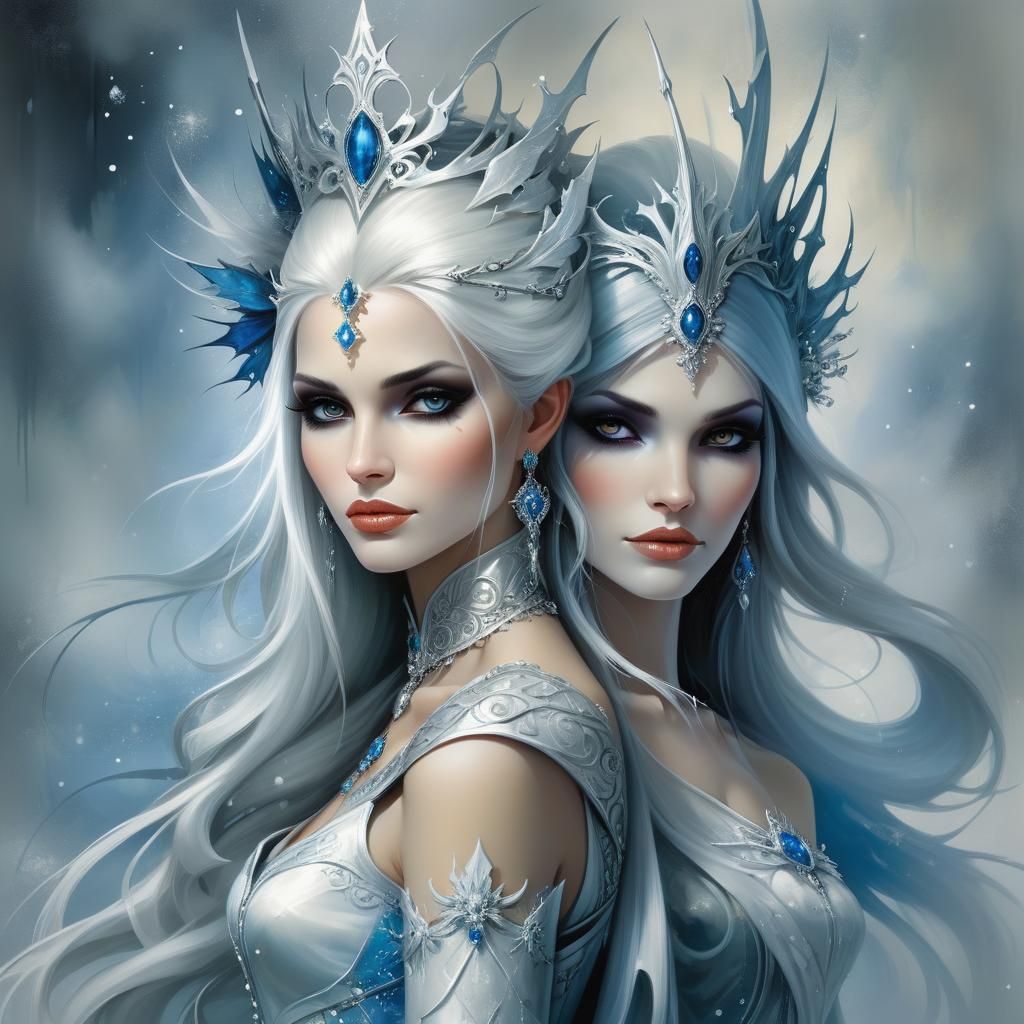 Snow Queen Portrait in Ethereal Fantasy Style