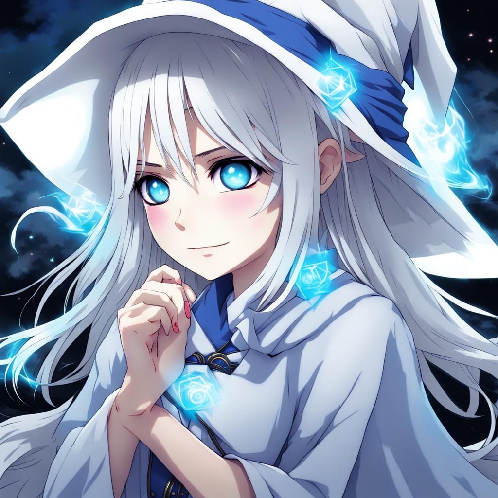 Adorable Ghost Mage Girl with Magic