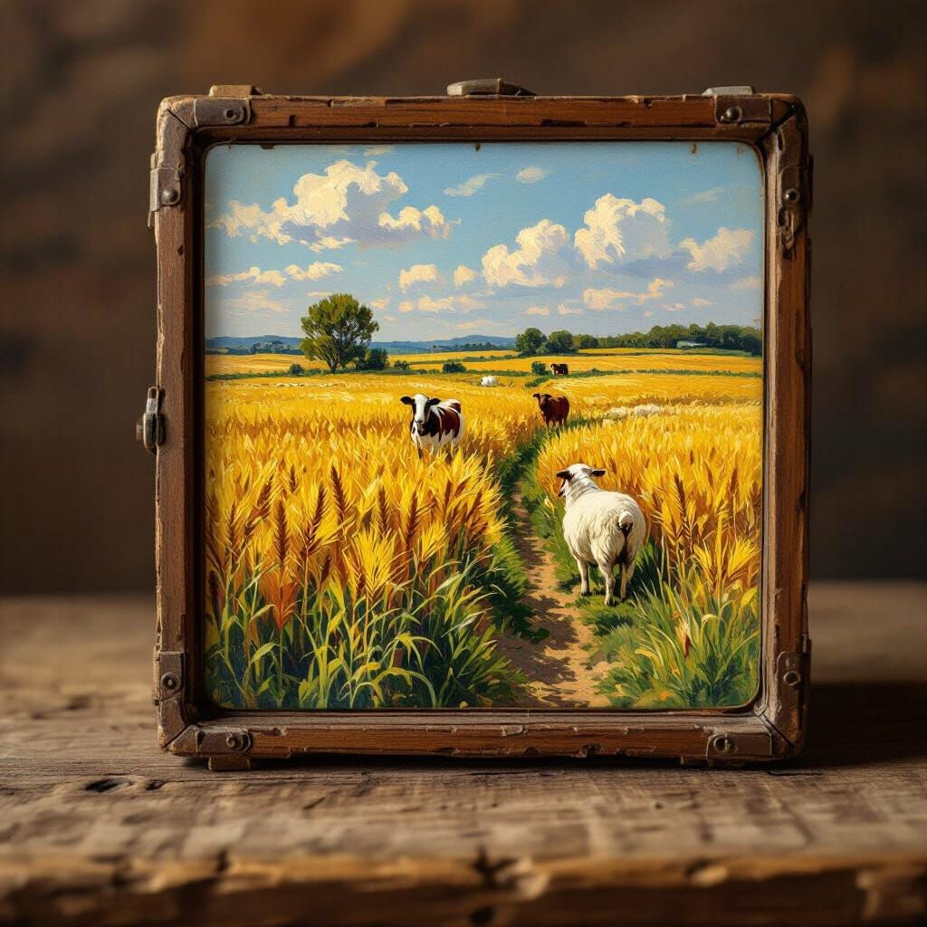 Vintage Camera Captures Impressionistic Pastoral Scene