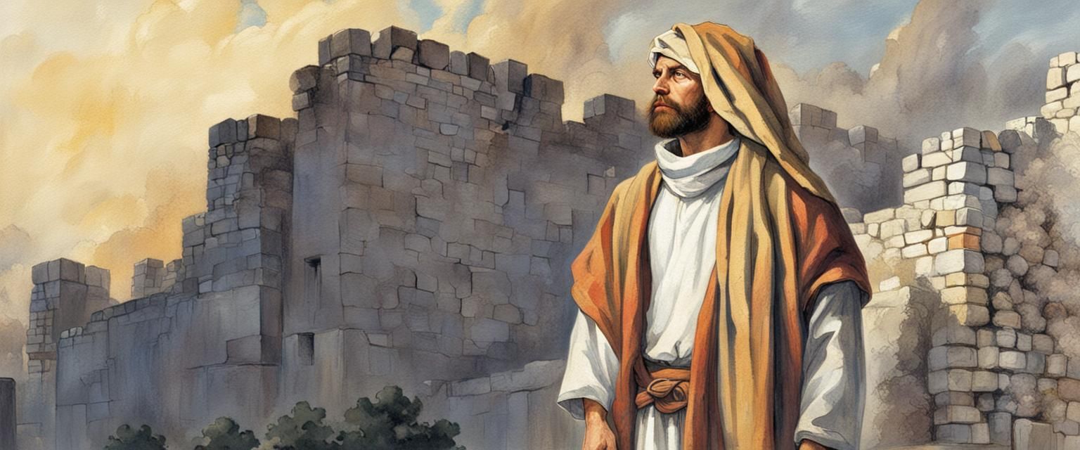Nehemiah Observes the Broken Wall of Jerusalem