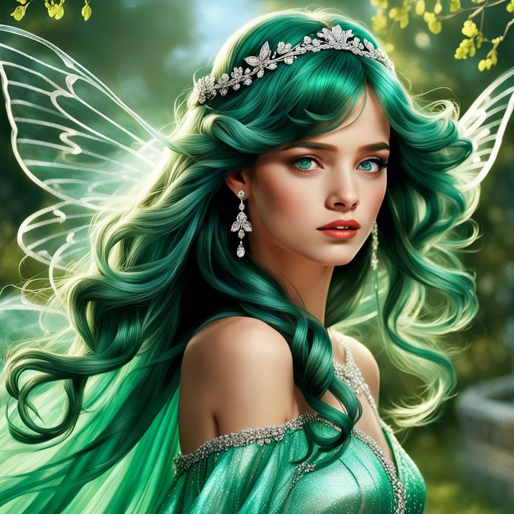 Enchanting Fairy in Palm of Hand, Digital Art