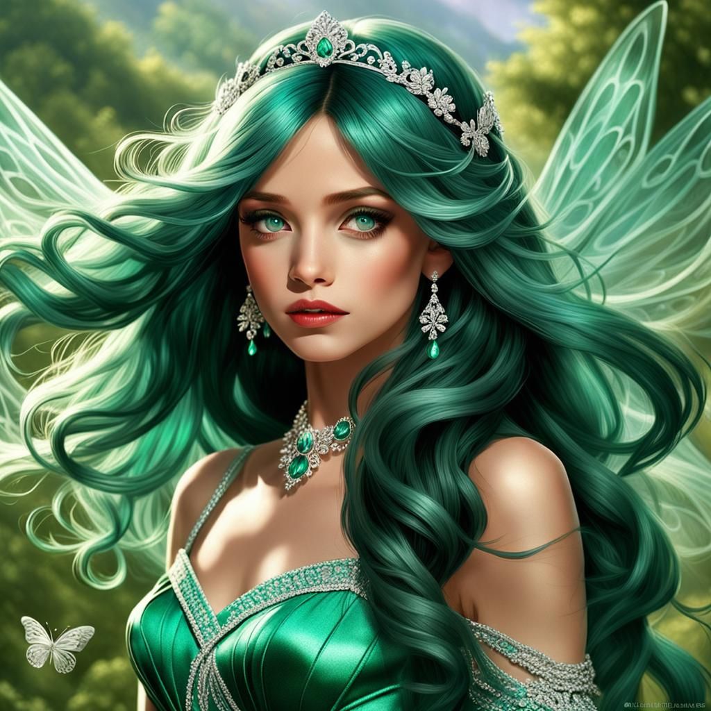 Ethereal Fairy with Butterfly Wings in Digital Art