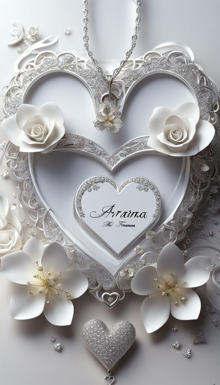 Elegant Wedding Card with Silver and Diamond Pendants