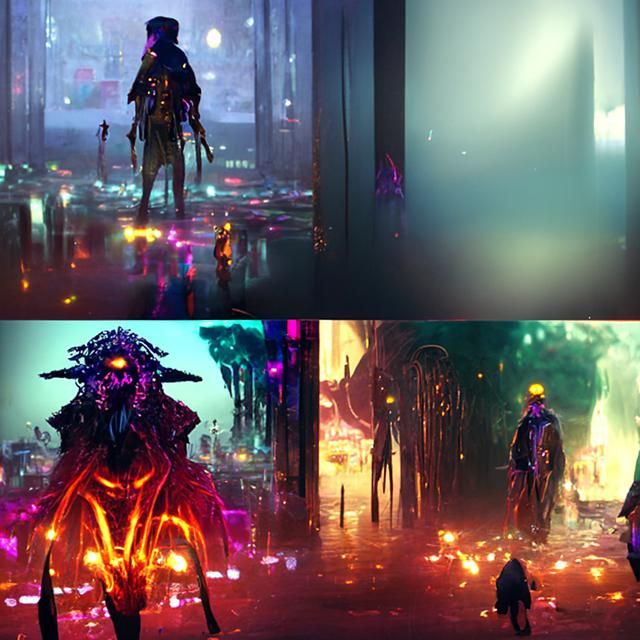 Vecna Monster: Dark Fantasy Cyberpunk Concept Art