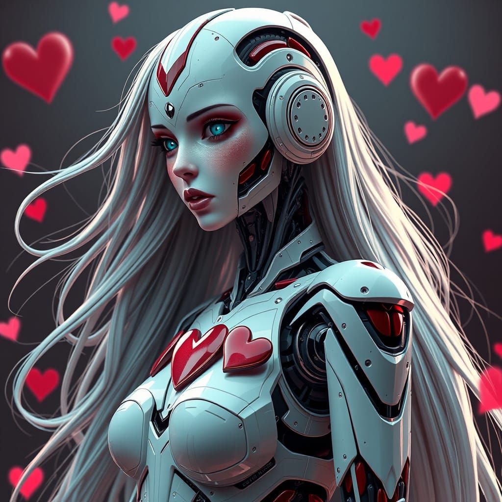 Gorgeous Robotic Valentine's Day Goddess