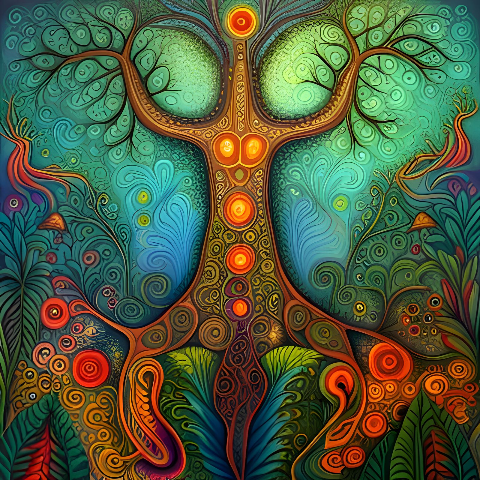 Ethereal Rainforest: Shamanic Visions in Watercolor