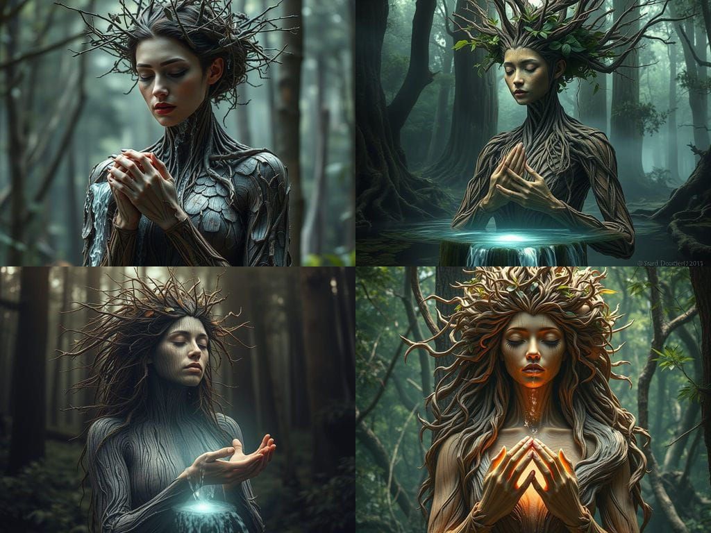 Enchanted Forest Spirit in Wood and Branches