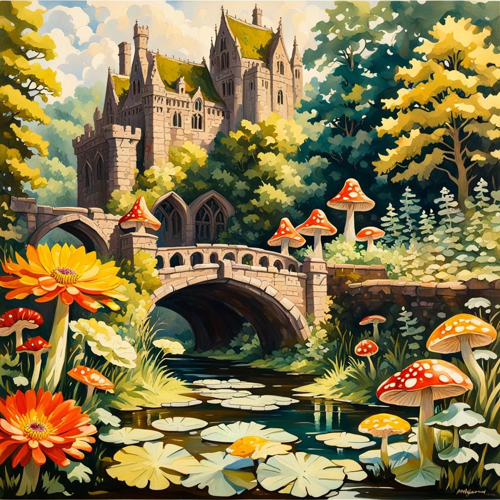 High Gothic Dungeon in Impressionist Garden