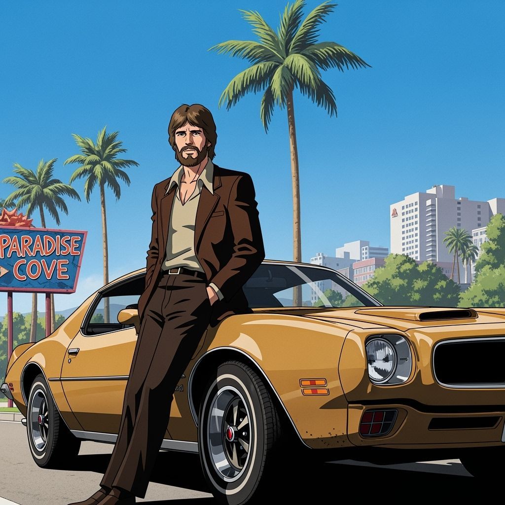 1970s Anime Style Rockford Files Detective