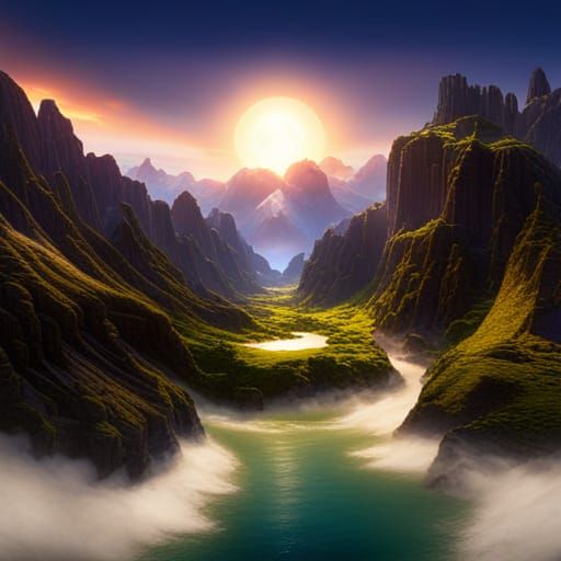 Paradise in the Clouds: A Spiritual World in Vibrant Colors