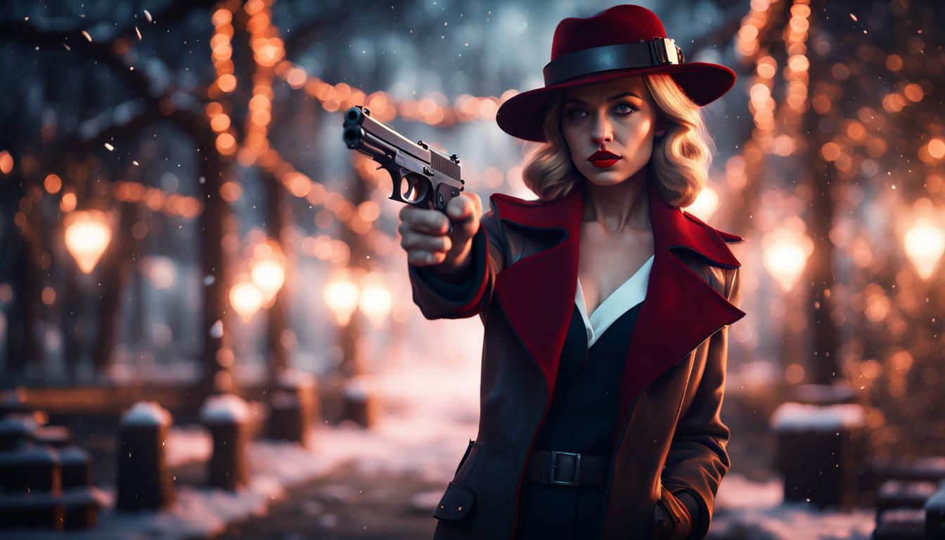 Christmas Detective in Film Noir Style