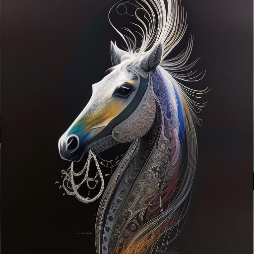 Galactic Fire Horse in Flowing Ink