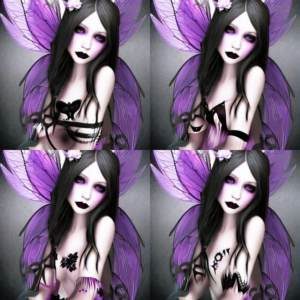 Gothic Fairy Girl in Dark Fantasy Style