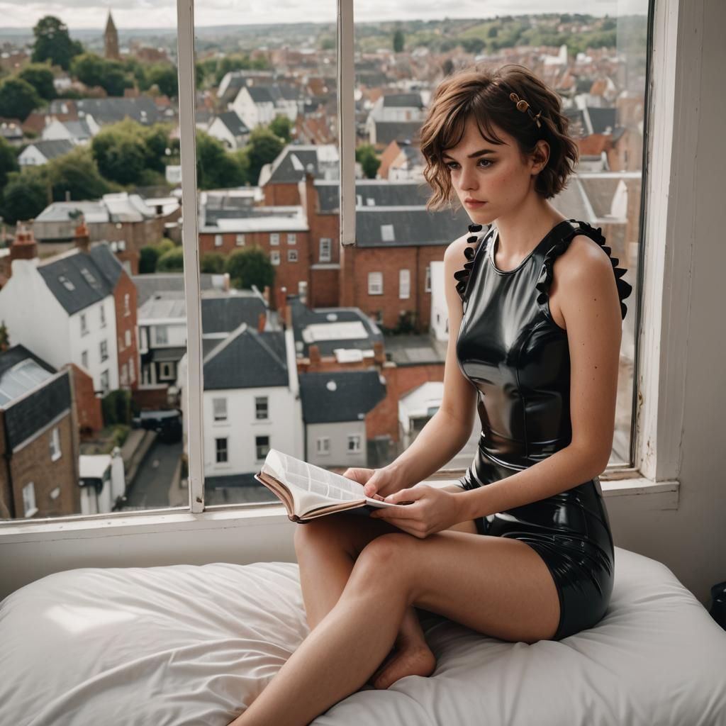 Woman Reading in City Flat