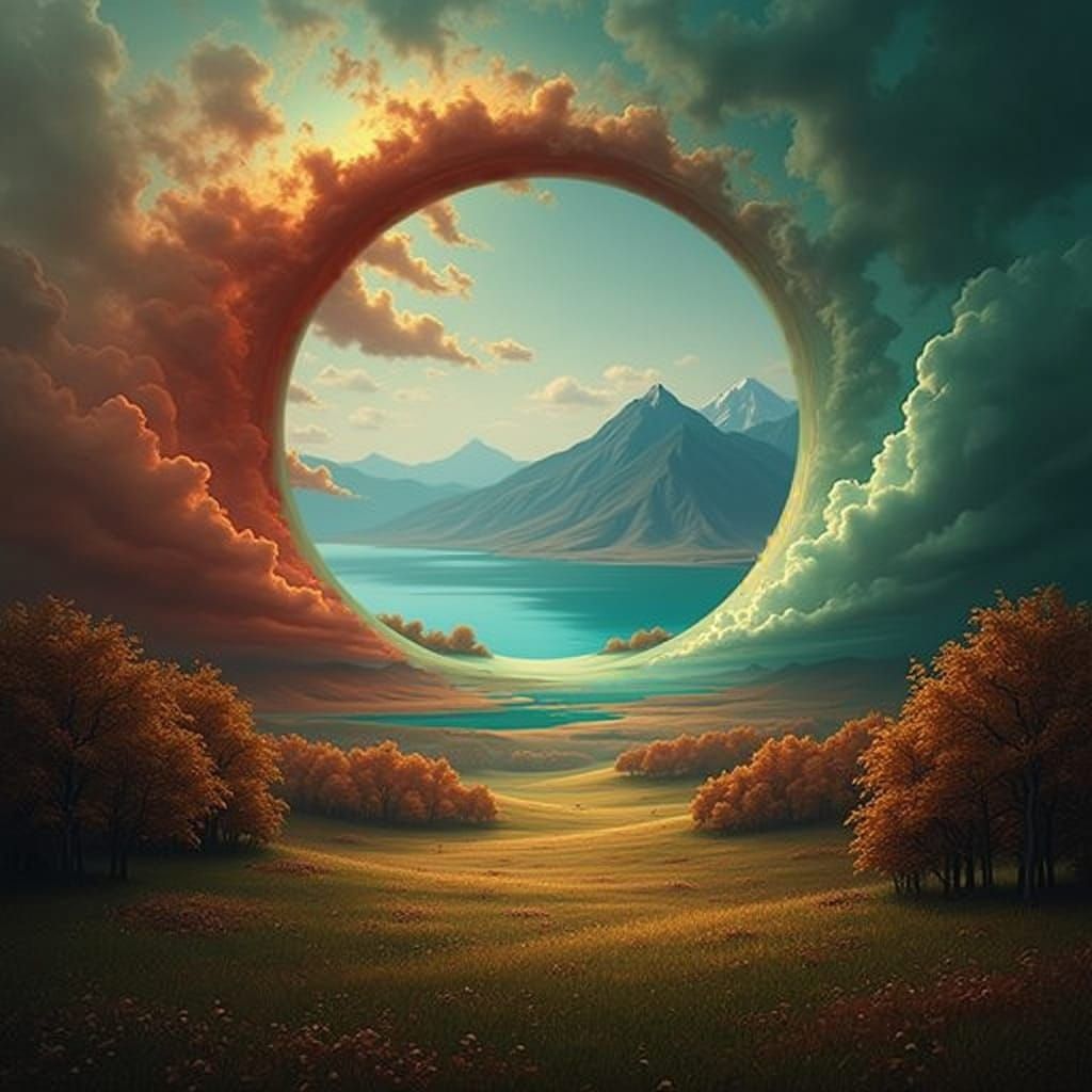 Lustrous Landscape with Gilded Trees in Bright Sunshine