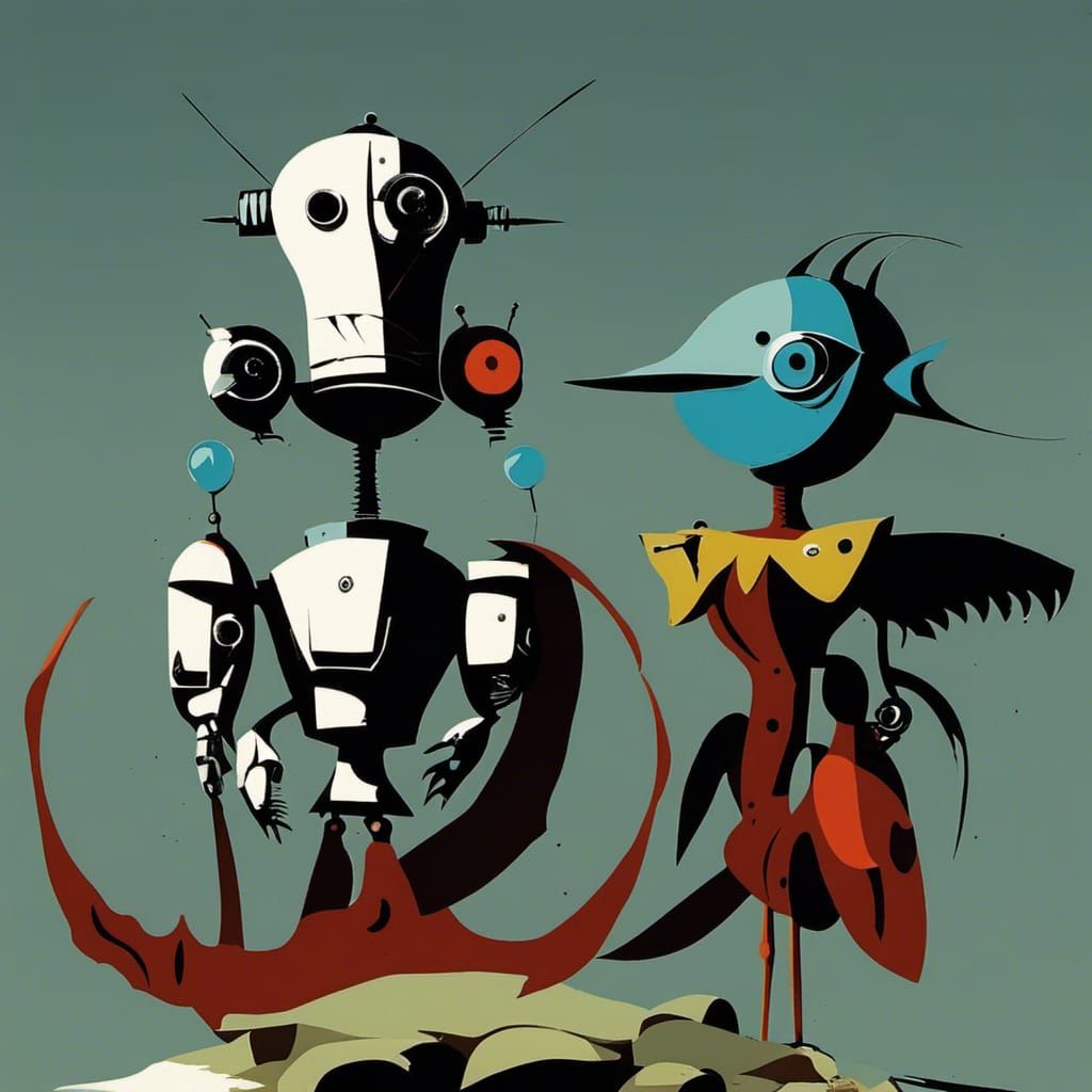 Max Ernst Style Robotic Cthulhu Carnage