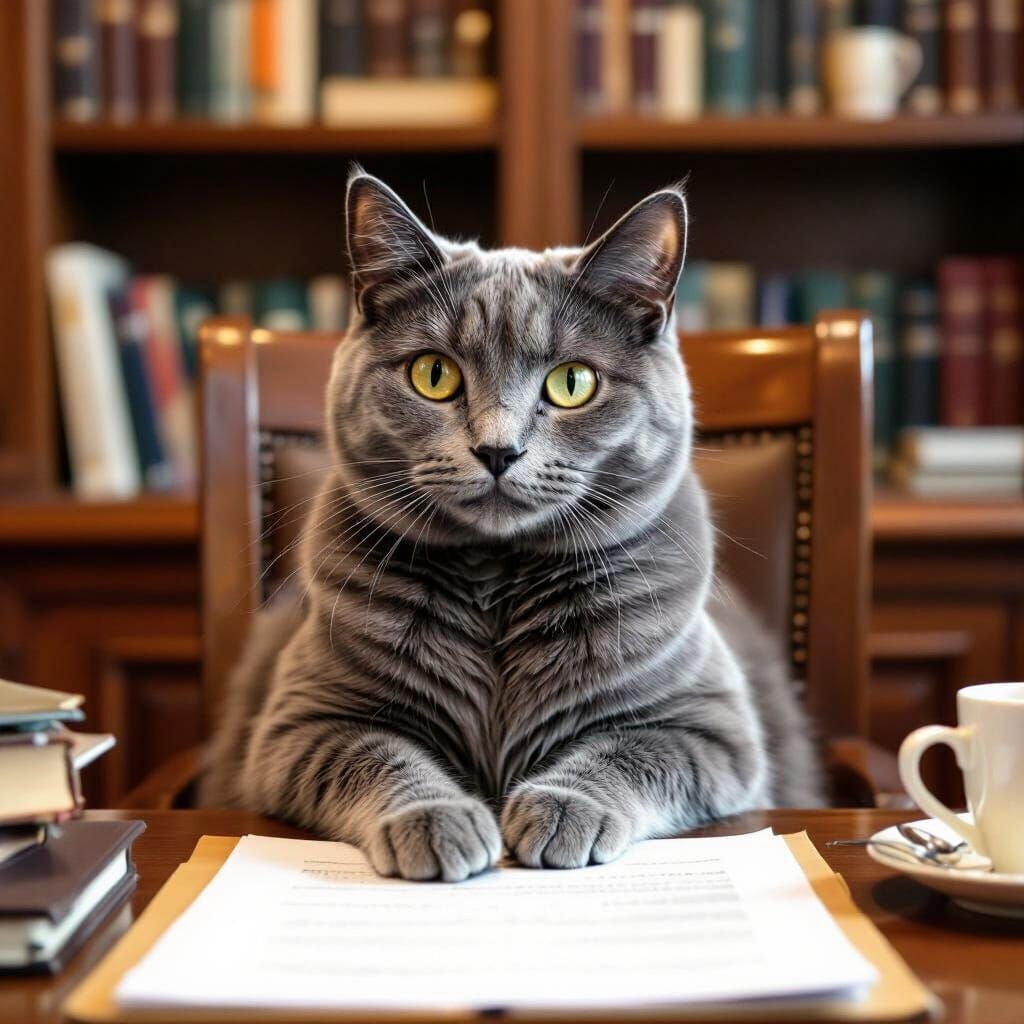 Grey Cat Director in Analog Kodak Portra 400 Style