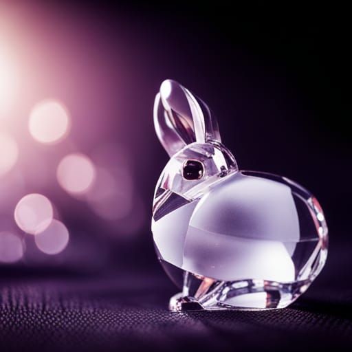 Crystal Bunny Figurine in Natural Lighting