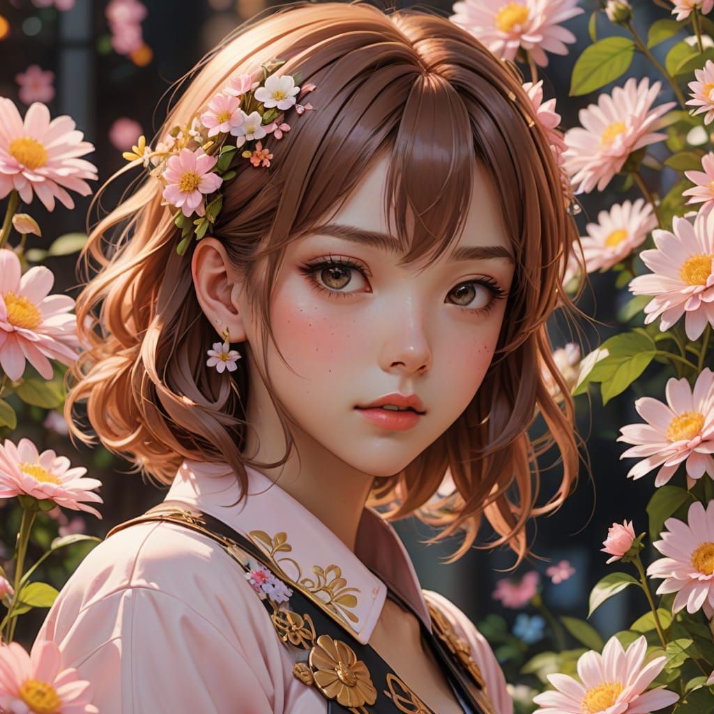 Sultry Anime Goddess Basks in Golden Hour