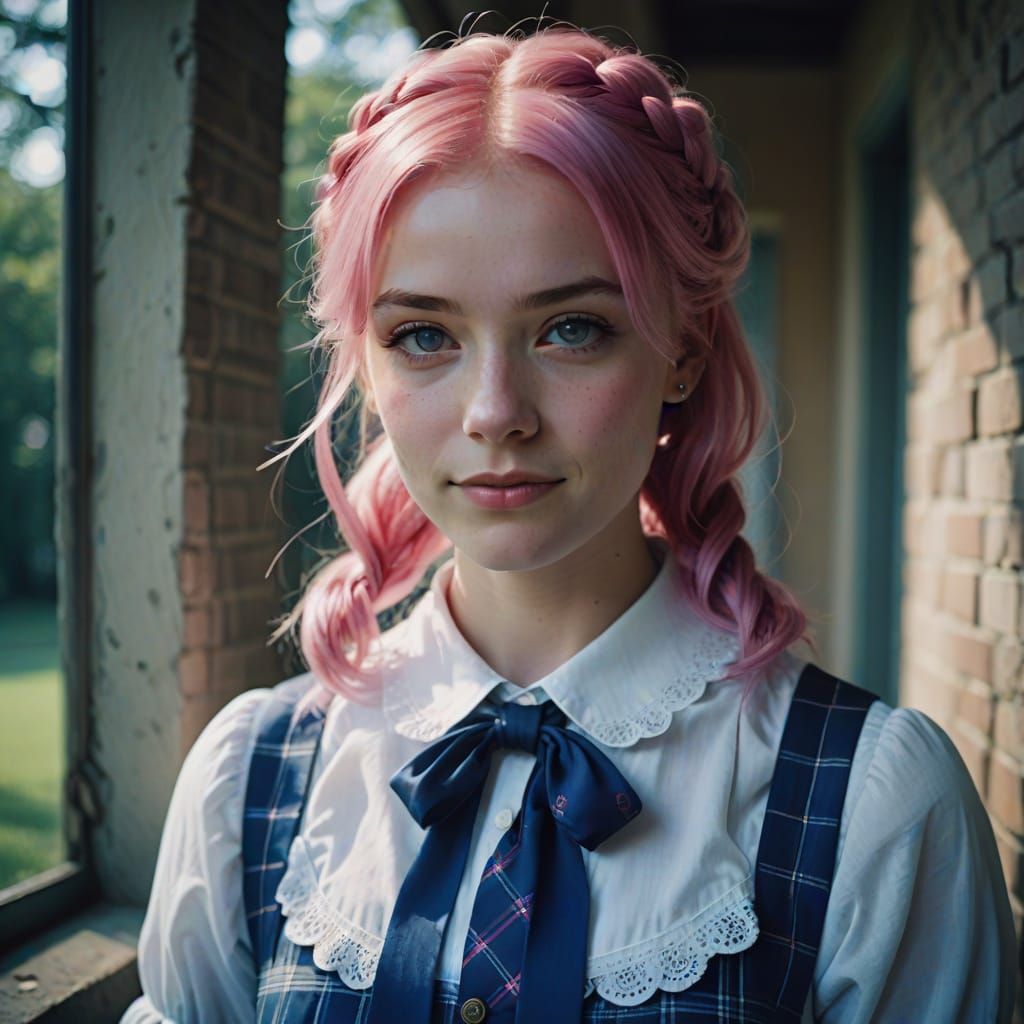 Cinematic Schoolboy in Pastel Colors